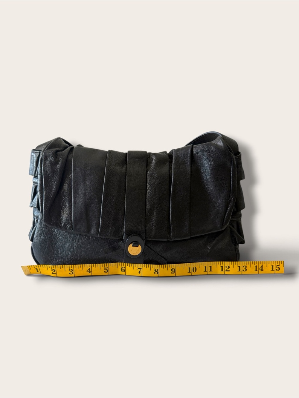 Mayle Black Pleated Leather Shoulder Bag - Picture 7 of 15